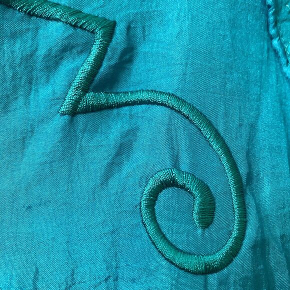 Santolina Sport SMALL Blue Nylon Jacket Full Zip Retro Embroidery Lightweight - Picture 7 of 12